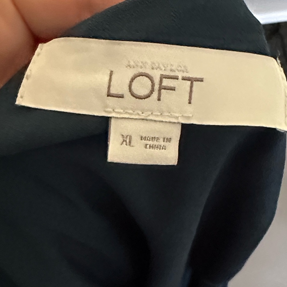 LOFT Blue Midi Dress with Ruffle Detail - Picture 9 of 12